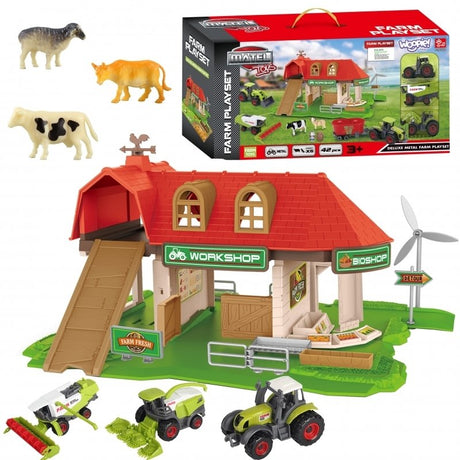 WOOPIE Bondegård med Traktorer og Figurer – 42 dele