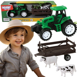 WOOPIE Traktor med Anhænger og Dyr