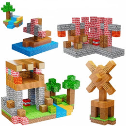 Magnetisk Byggesæt - 3D Minecraft inspirerede Klodser, 63 dele