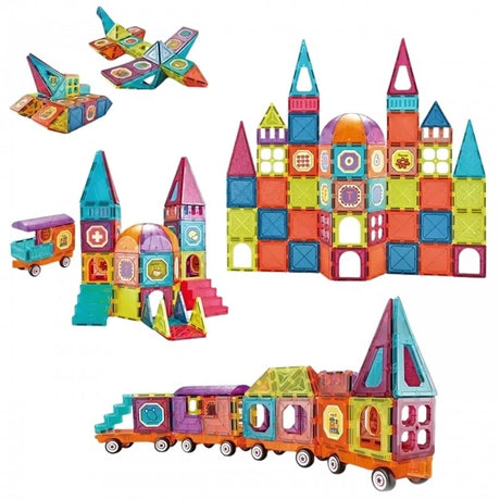 WOOPIE Magnetisk 3D Byggesæt – Togbane (71 dele, fra 3 år)