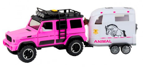 WOOPIE Pink SUV med hestetrailer