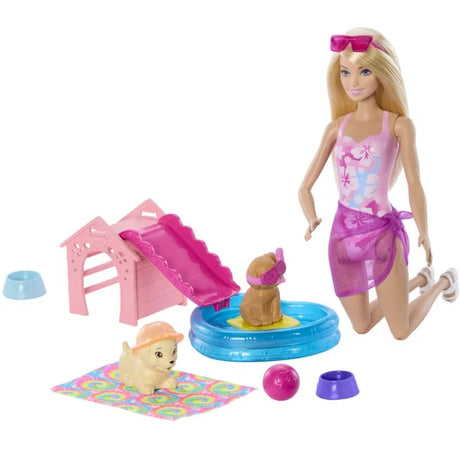 Barbie Puppy Pool Party - Aloha Blonde - Hvalpe-poolparty