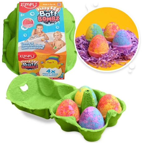 Fizzy Egg Baff Bombz Påskeæg til Badekaret- 4 styks (400g)