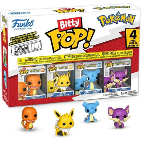 Funko Bitty Pop: Pokémon – Charmander, Jolteon, Lapras & Rattata 4-Pack