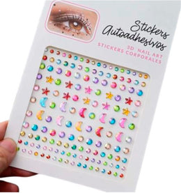 Rhinsten – selvklæbende ansigtssten (Face Gems) - flere farver