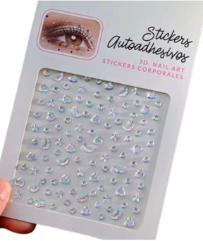 Rhinsten – selvklæbende ansigtssten (Face Gems) - silver