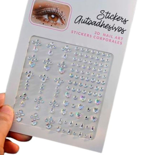 Rhinsten – selvklæbende ansigtssten (Face Gems) - sølv