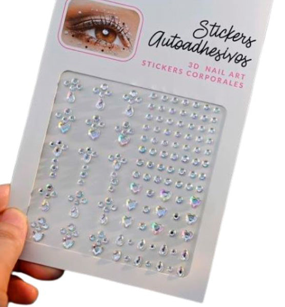 Rhinsten – selvklæbende ansigtssten (Face Gems) - sølv