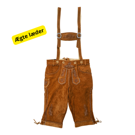 Oktoberfest Lederhosen Ægte Læder Lysebrun