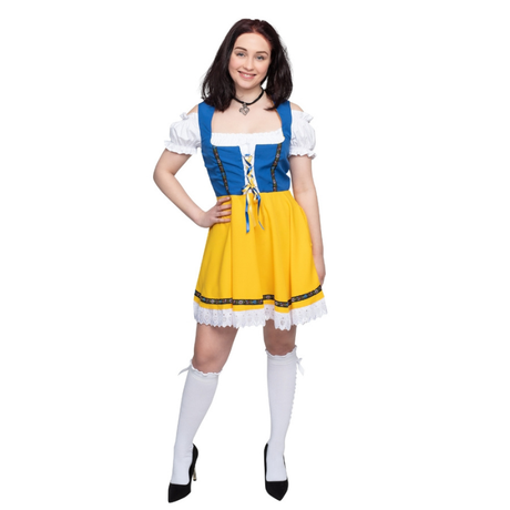 Oktoberfest Dirndl Blå & Gul