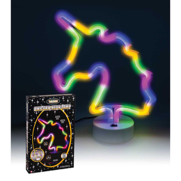 Enhjørning LED Neon Lampe – regnbuefarvet 30 cm