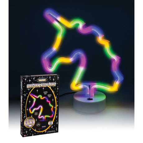 Enhjørning LED Neon Lampe – regnbuefarvet 30 cm