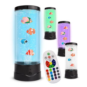Stor LED-lampe med fisk – med fjernbetjening 30 cm