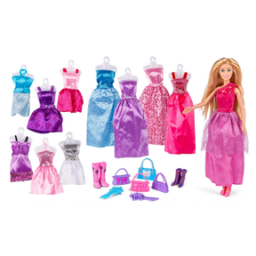 Judith Fashion dukke 29 cm – 11 kjoler & tilbehør