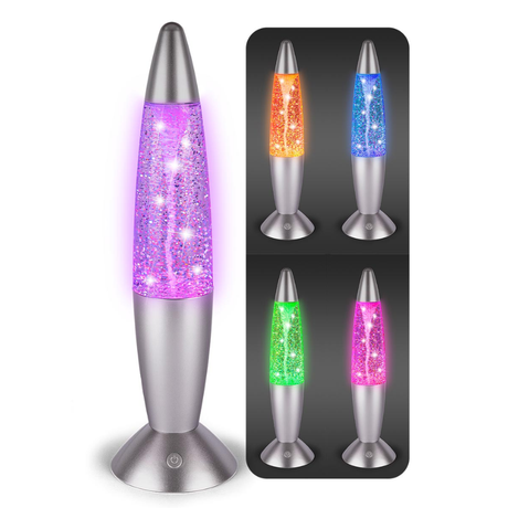 2-i-1 Tornado & Glitter Lampe 36 cm – LED farveskift