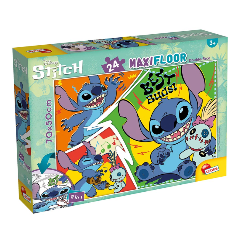 STITCH Maxi gulvpuslespil 2-i-1 – 24 brikker