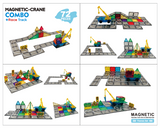 Magnetic Tiles Trafikbane med Kran - 72 dele