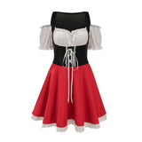 Tyrolerkjole / Dirndl Rød - Oktoberfest Kostume