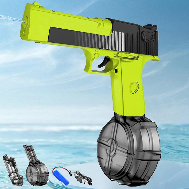 Elektrisk vandpistol til børn og voksne - skyder 5-9 meter | Vandpistol med magasin