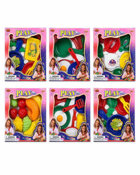 Play Set - Assorteret køkken og legemadssæt til børn