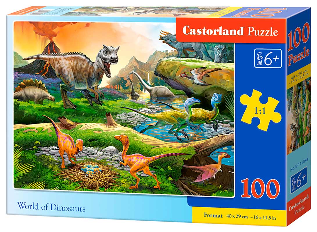 Castorland puslespil - Dinosauernes verden - 100 brikker