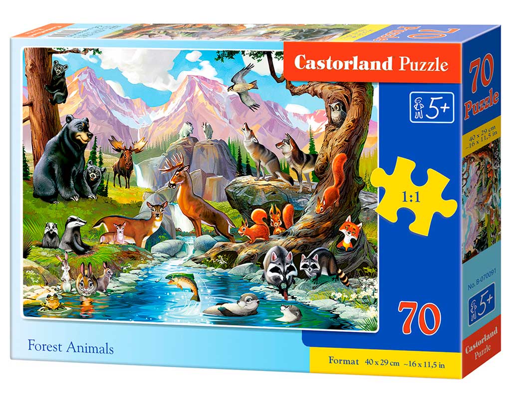 Castorland puslespil - Skovens dyr - 70 brikker
