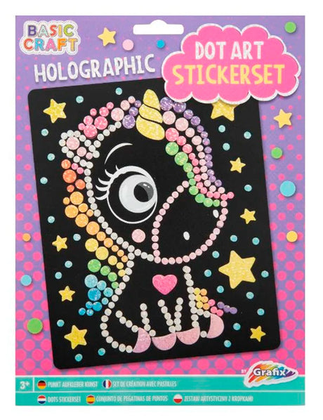 Dot art sticker med enhjørning