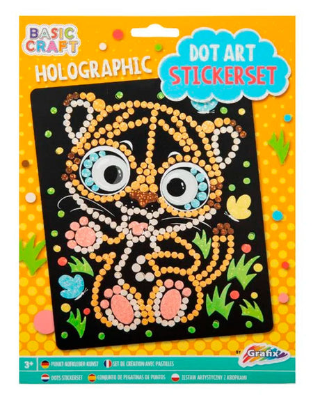 Dot art stickers med tiger