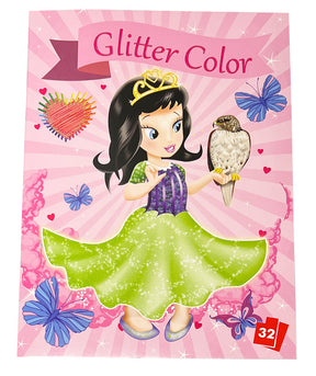 Glitter malebog med eventyrfigure