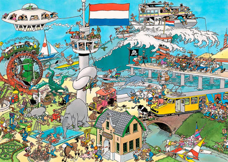 Jan van Haasteren 2 x 1000 - Traffic Chaos & By Air Land and Sea