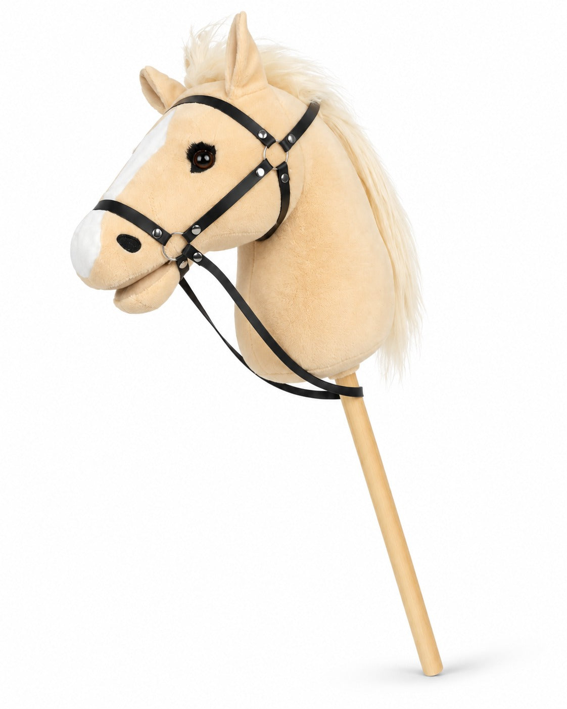 70 cm beige kæphest med hestelyd, lys manke og hvid blis