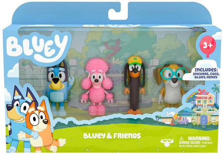 Bluey og venner figurpakke - 4 figurer