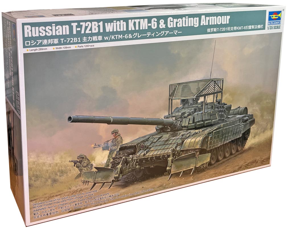 Trumpeter Russisk T-72B1 with KTM-6 & Grating Armour