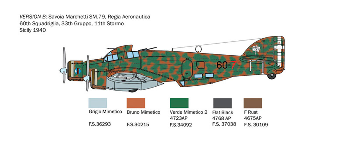 Italeri 1:72 S.79 Sparviero Bomber version - Modelfly