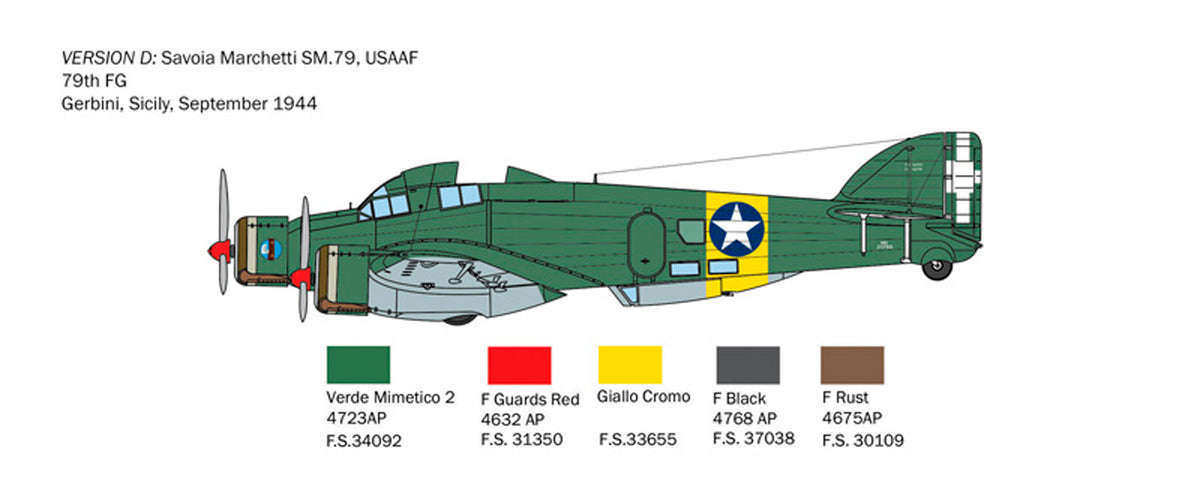 Italeri 1:72 S.79 Sparviero Bomber version - Modelfly