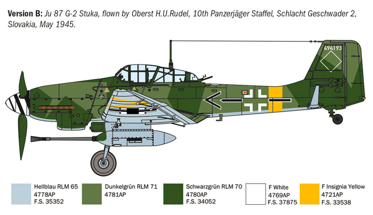Italeri 1:72 Ju 87 G-2 Kanonenvogel - Modelfly