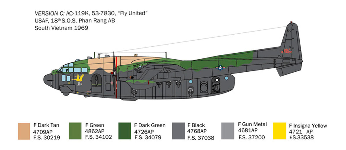 Italeri 1:72 AC-119K Stinger - Modelfly
