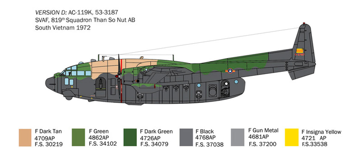 Italeri 1:72 AC-119K Stinger - Modelfly