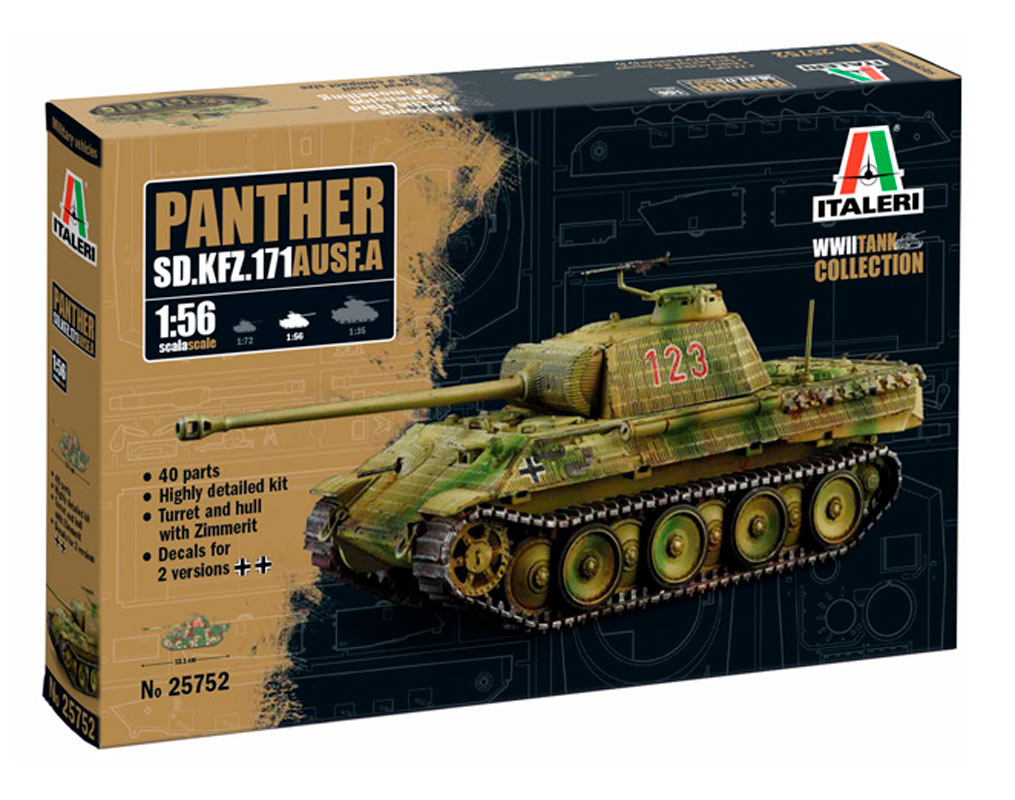 Italeri 1:56 Panther Sd.Kfz.171 Ausf. A - Modelkampvogn