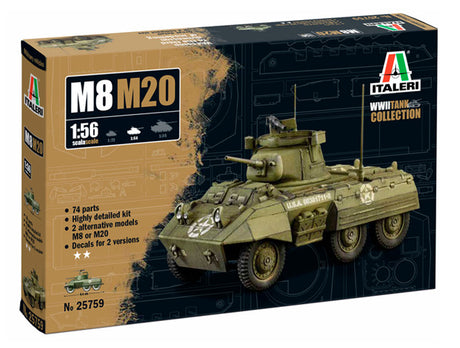 Italeri 1:56 M8/M20 Greyhound - Modelkampvogn