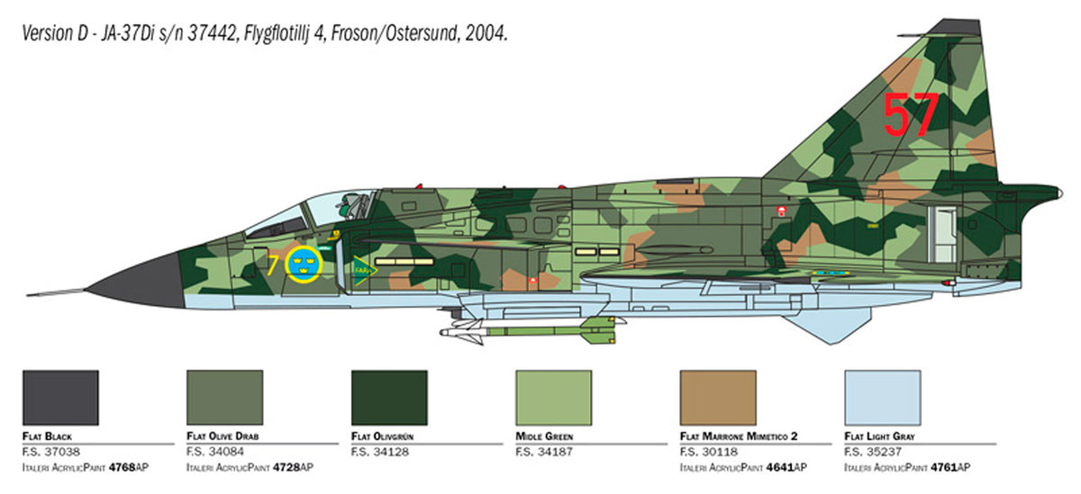 Italeri 1:48 Saab JA 37 / AJ Viggen - Modelfly