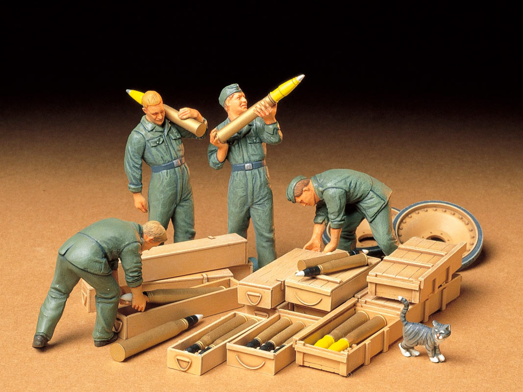 Tamiya German ammo-loading crew modelfigurer