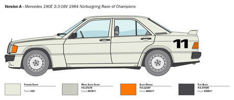 Italeri 1:24 Mercedes-Benz 190E 2.3 16v - Modelbil