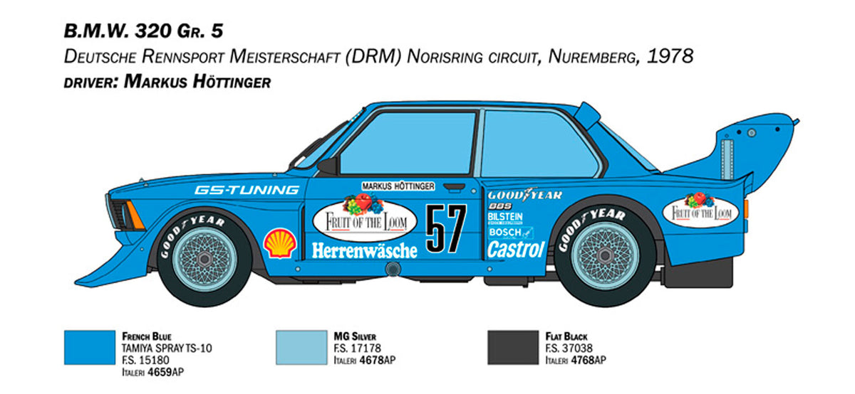Italeri 1:24 B.M.W. 320 Group 5 - Modelbil