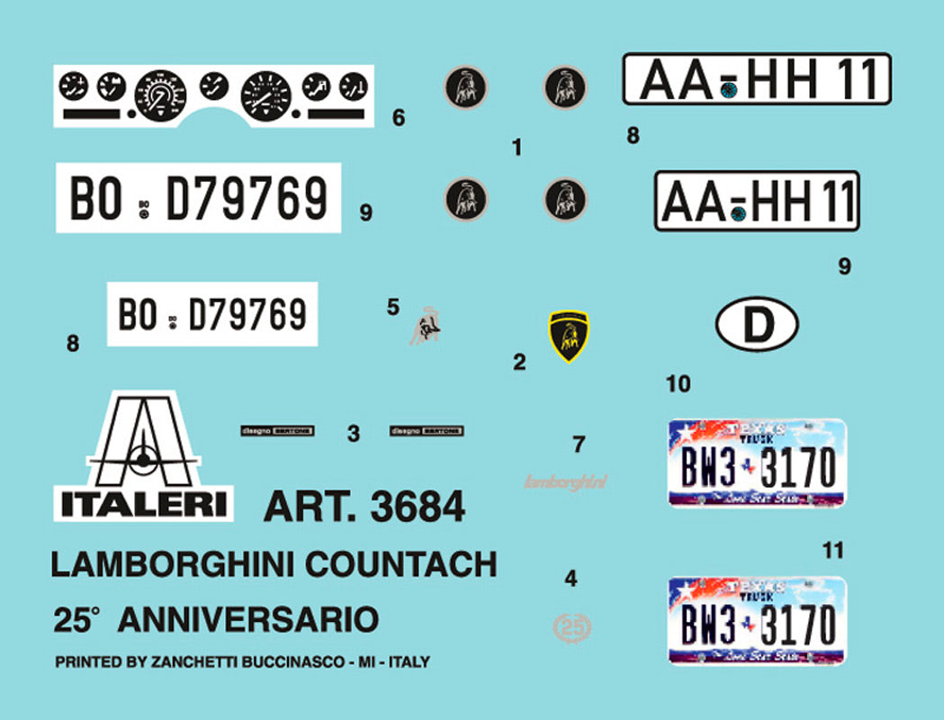 Italeri Lamborghini Countach 25th Anniversary - 1:24
