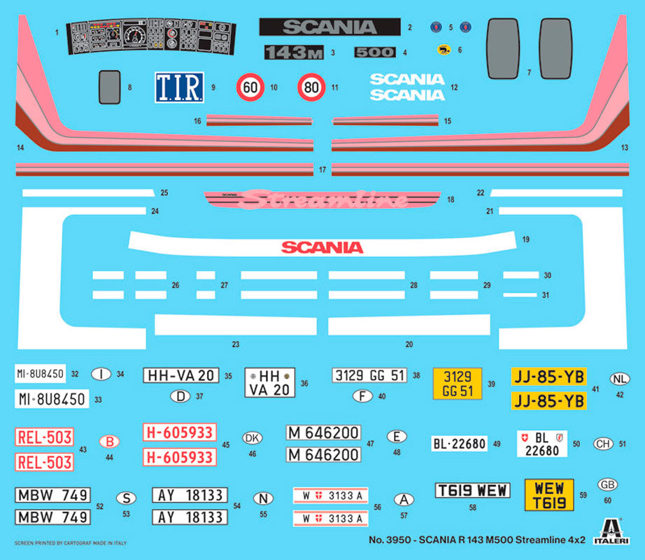 Italeri 1:24 Scania R143 M 500 Streamline 4x2 - Modellastbil