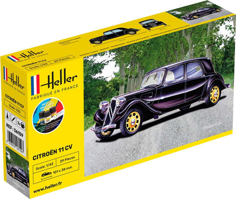 Heller Citroën 11CV modelbil - komplet sæt