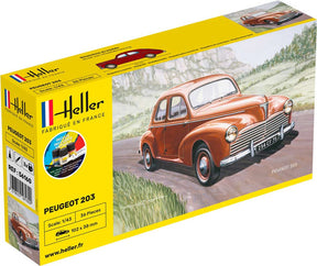 Heller Peugeot 203 1950 modelbil - komplet sæt