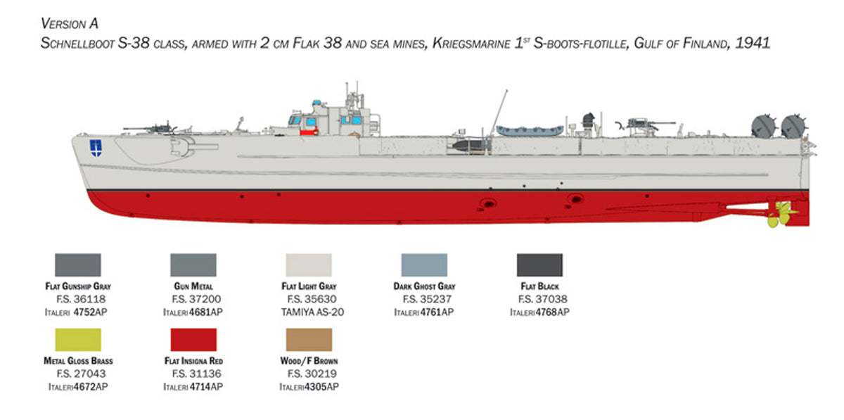 Italeri 1:35 Schnellboot S-26/S-38 - Modelskib
