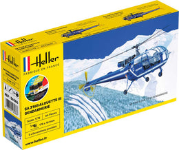 Heller SA 316B Alouette III Gendarmerie - komplet sæt